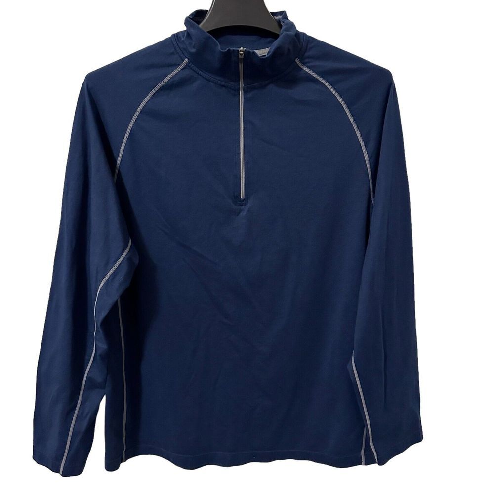 Cloudveil Shirt Men's 2XL Long Sleeve 1/4 Zip Pullover Navy Blue Stretch Hiking